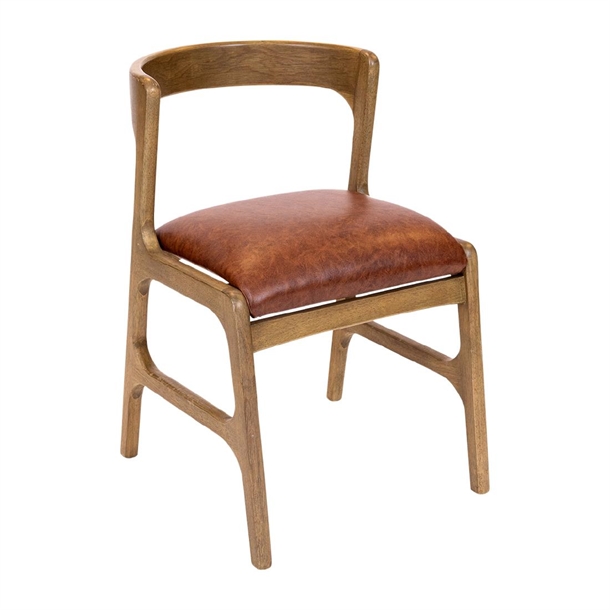 Copenhagen Padded Dining Chair Weathered Oak Bison Tan Seat (Pack 6) (Direct)
