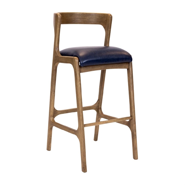 Copenhagen Padded Bar Chair Weathered Oak Bison Midnight Seat (Pack 6) (Direct)