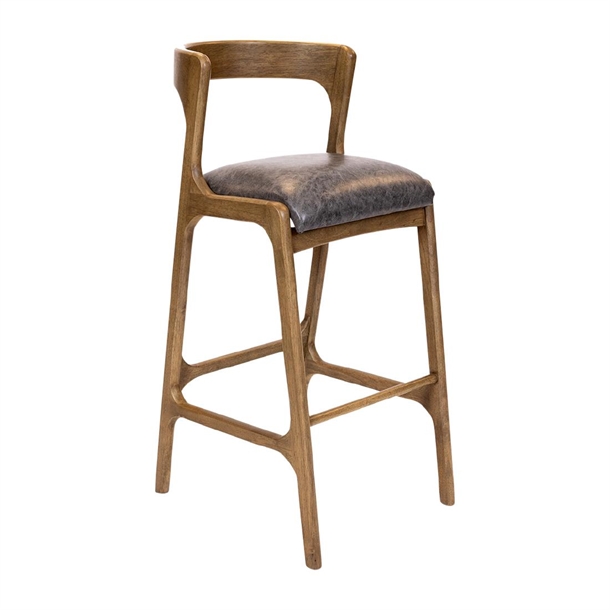 Copenhagen Padded Bar Chair Weathered Oak Bison Smoke Seat (Pack 6) (Direct)