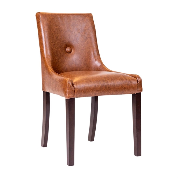 Bath Dining Chair in Dark Walnut with Bison Tan (Pack 6) (Direct)