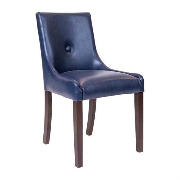 Bath Dining Chair in Dark Walnut with Bison Midnight (Pack 6) (Direct)