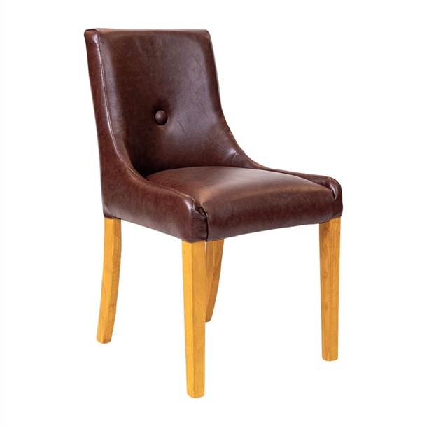 Bath Dining Chair in Soft Oak with Bison Espresso (Pack 6) (Direct)