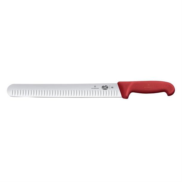 Victorinox Fibrox Slicing Knife Fluted Red - 30cm