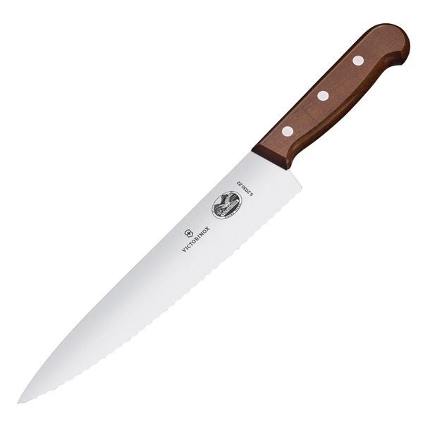Victorinox Wood Chef's Knife Serrated Wavy - 22cm