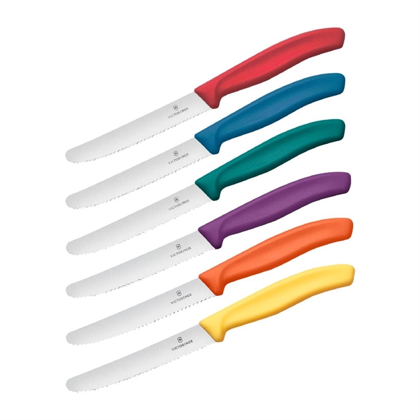 Victorinox Swiss Classic Tomato Knife Mixed Colours - 11cm (Set 6)