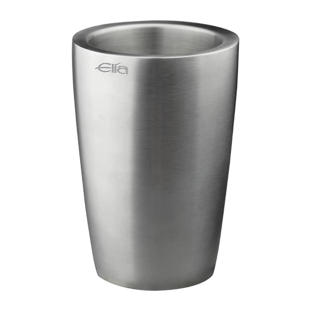 Elia Insulated Bottle Cooler Satin Steel Curved - 130mm (B2B)