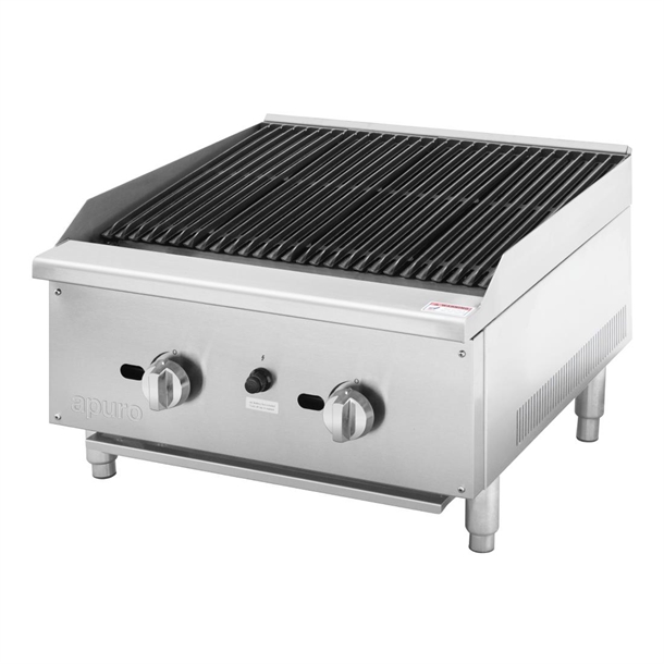Apuro Gas Chargrill - 600mm - Natural Gas with Stand