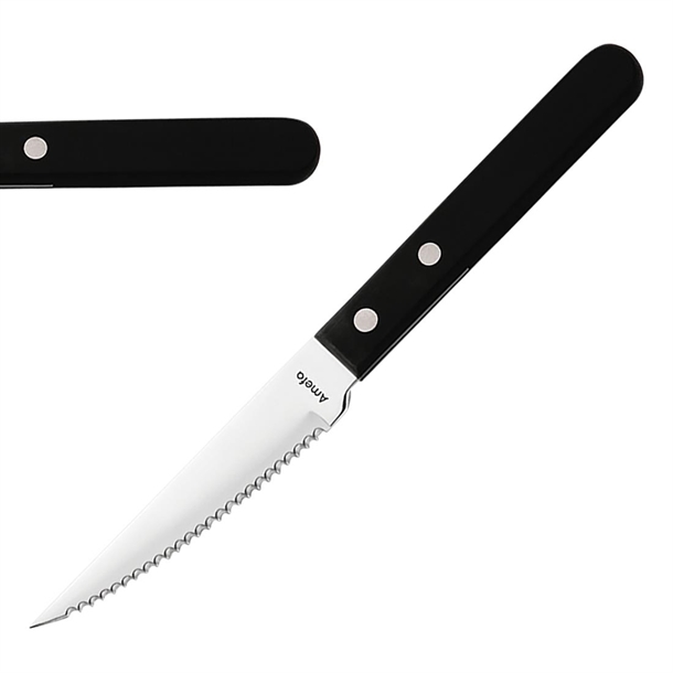 Amefa Black 2 Rivet Steak Knife (Pack 12) (B2B)