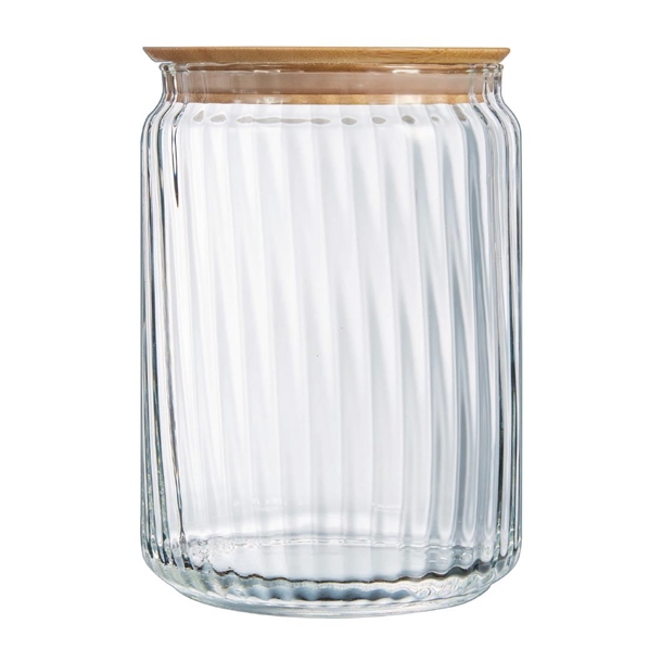 Luminarc Nova Jar & Bamboo Lid - 1Ltr (Pack 6) (B2B)