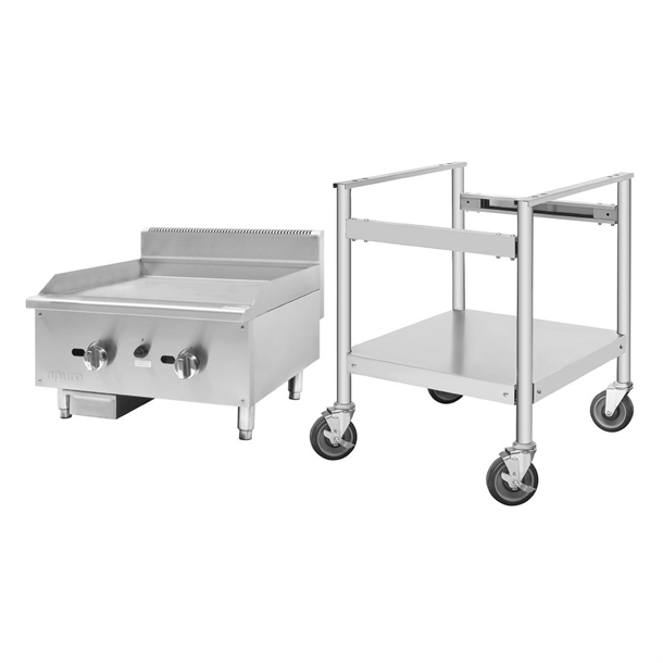 Apuro Gas Chargrill - 600mm - Natural Gas with Stand