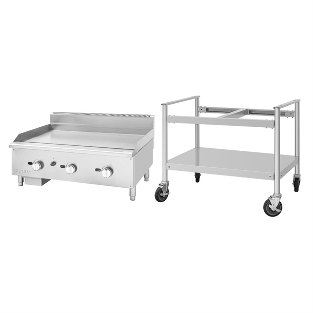 Apuro Gas Griddle - 900mm with Stand