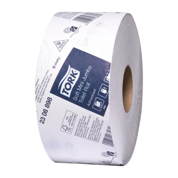 Tork Soft Mini Jumbo Toilet Roll 2ply Advanced T2 (Pack 12)