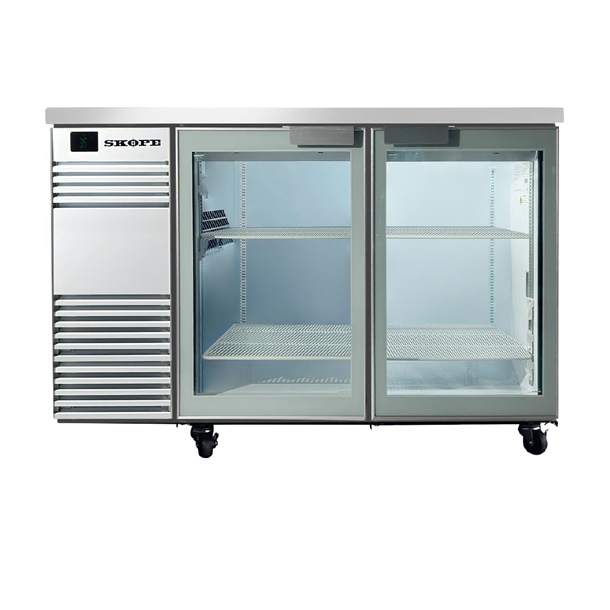SKOPE BackBar 2 Glass Swing Door Fridge BB.2.GSW - White (Direct)