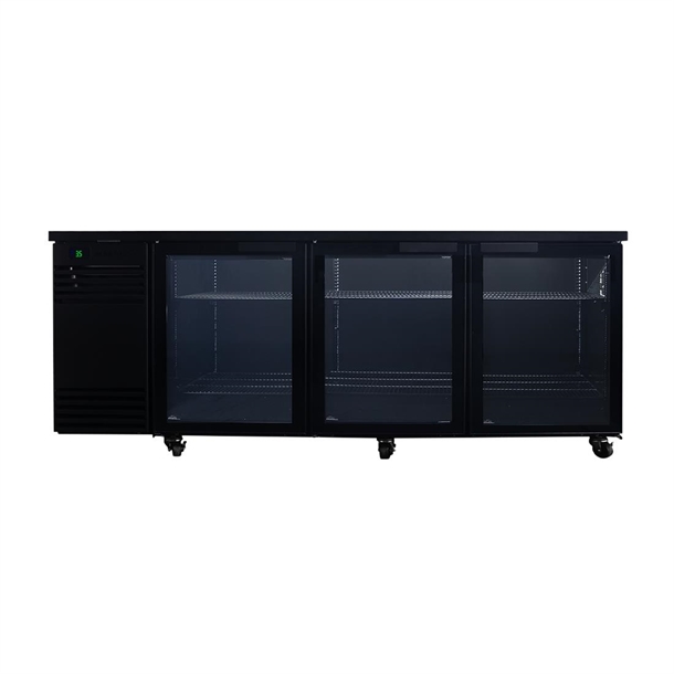 SKOPE BackBar 3 Glass Swing Door SlimLine Fridge SL.3.GSW - Black (Direct)