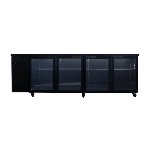 SKOPE BackBar 4 Glass Swing Door SlimLine Fridge SL.4.GSW - Black (Direct)