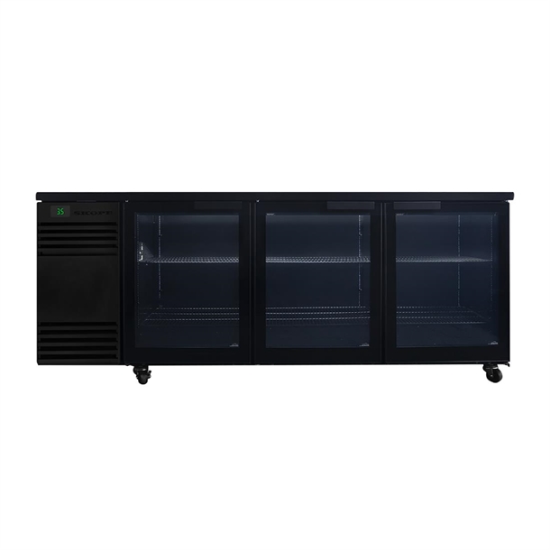 SKOPE BackBar 3 Glass Swing Door CounterLine Fridge CL.3.GSW - Black (Direct)
