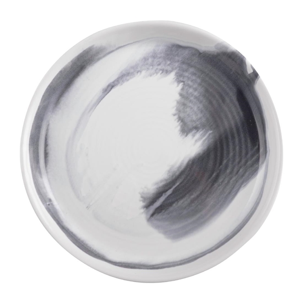 Pottr Finn Round Plate Tapered Black Smoke - 230mm (Box 6) (B2B)