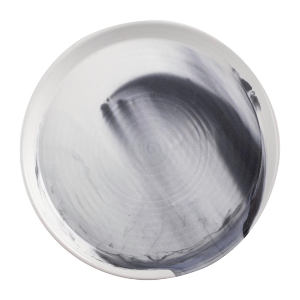 Pottr Finn Round Plate Tapered Black Smoke - 270mm (Box 6) (B2B)