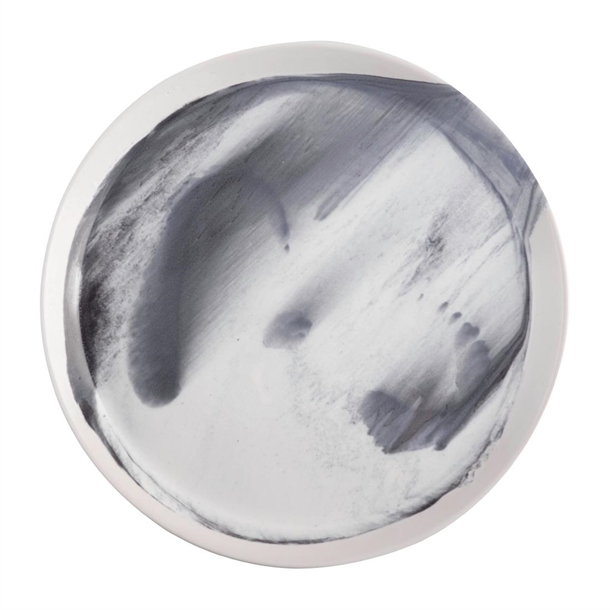 Pottr Finn Round Plate Tapered Black Smoke 290mm (Box 6) (B2B)