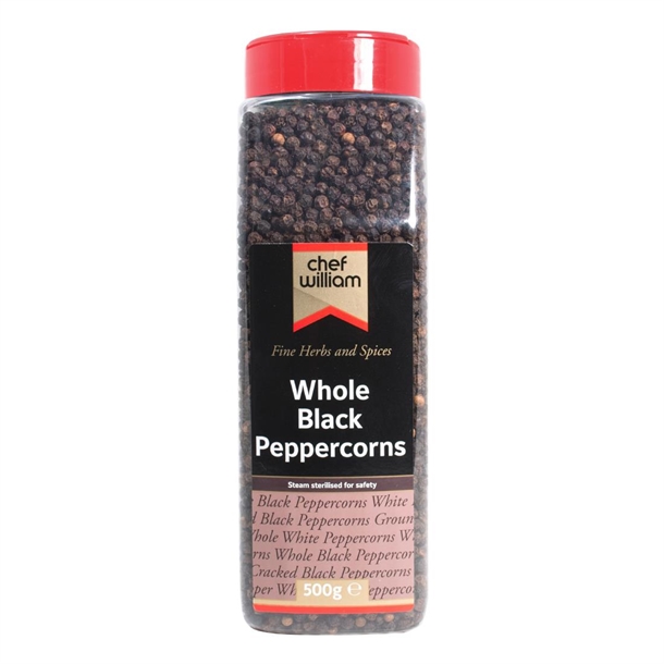 Chef William Whole Black Peppercorns - 500g