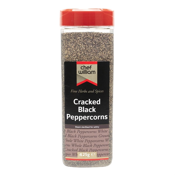 Chef William Cracked Black Peppercorns - 425g