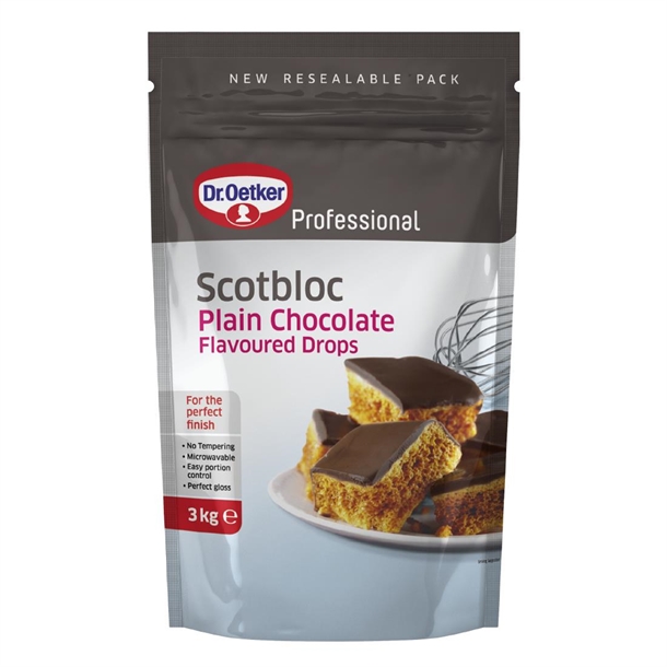 Dr Oetker Scotbloc Plain Choc Flav Drops - 3kg (SINGLE)