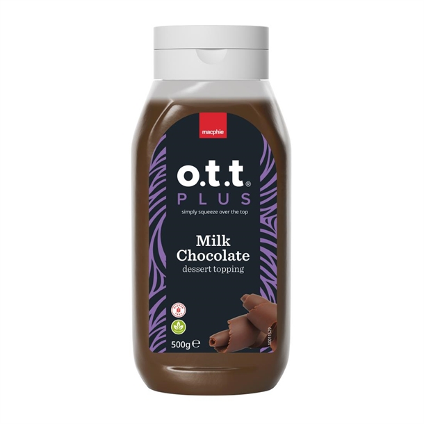Macphie o.t.t® Plus Milk Chocolate Dessert Topping - 500g (SINGLE)