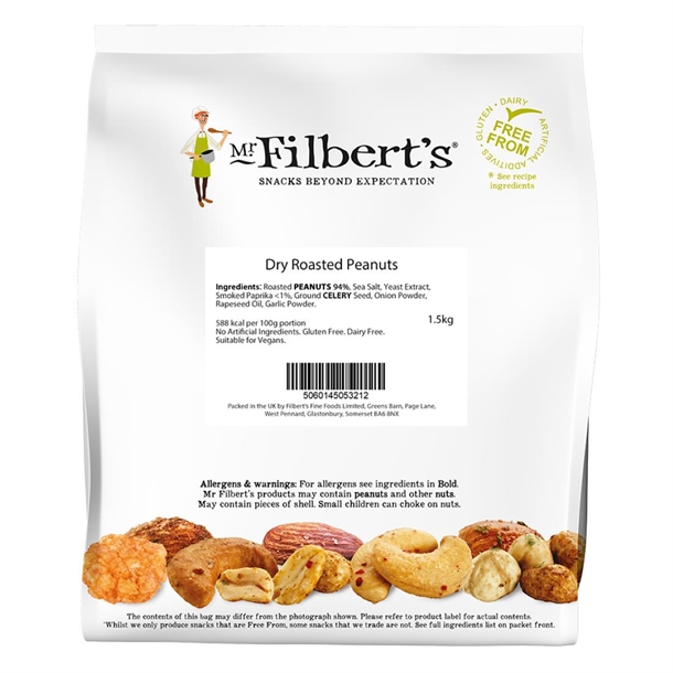 Mr Filberts Loose Serve Catering Bag Dry Roasted Peanuts - 1.5kg