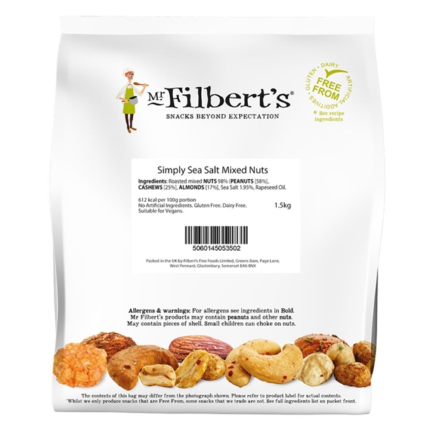 Mr Filbert's Foodservice Bag Simply Sea Salt Mixed Nuts - 1.5kg