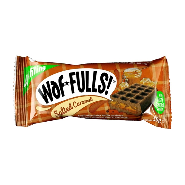 Waffuls! Dark Waffle Salted Caramel - 50g (Pack 12)