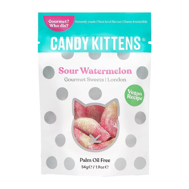 Candy Kittens Pop Bag Sour Watermelon - 54g (Pack 12)