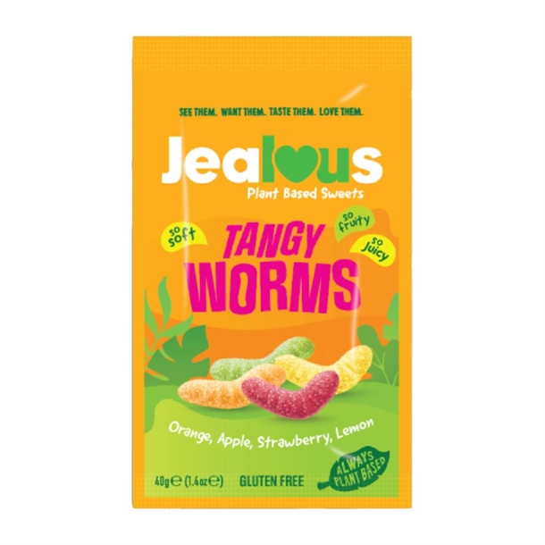 Jealous Sweets Impulse Bag Tangy Worms - 40g (Pack 10)