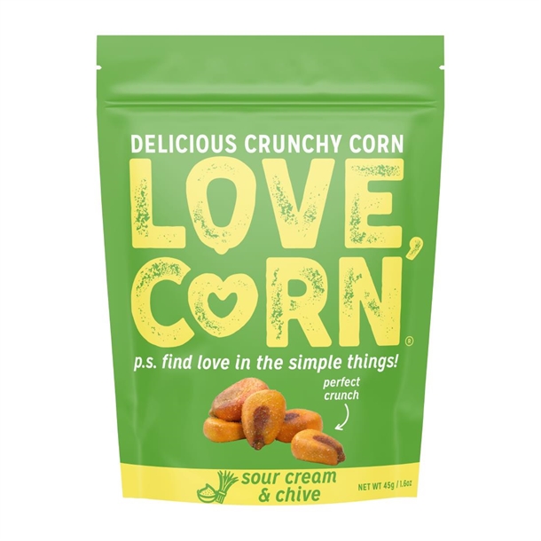 Love Corn Sour Cream & Chive - 45g (Pack 10)