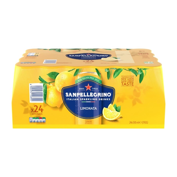San Pelligrino Lemon Cans 330ml (Case 24)