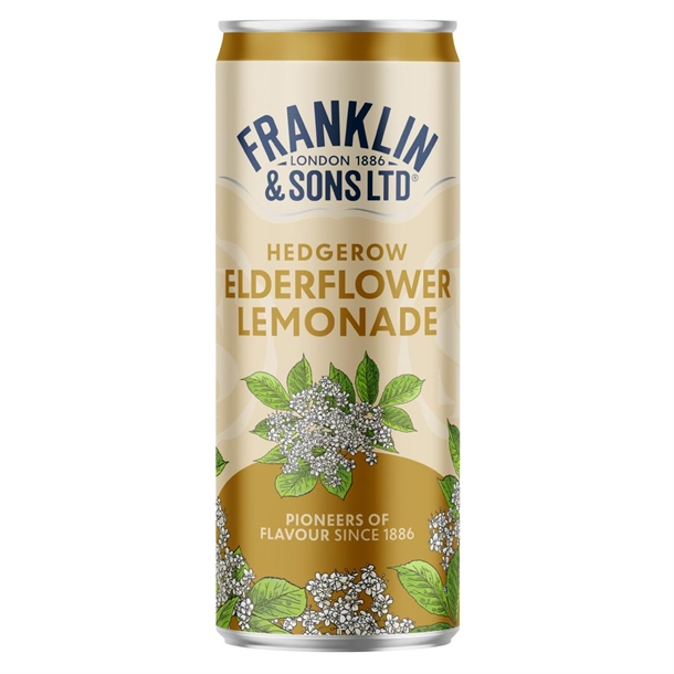 Franklin and Sons Hedgerow Elderflower Lemonade Can - 250ml (Case 12)