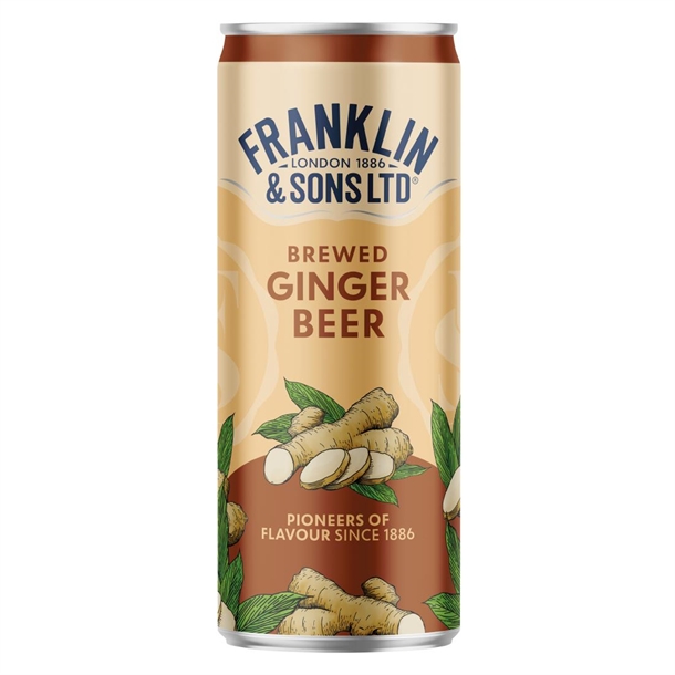 Franklin and Sons Brewed Ginger Beer Can - 250ml (Case 12)