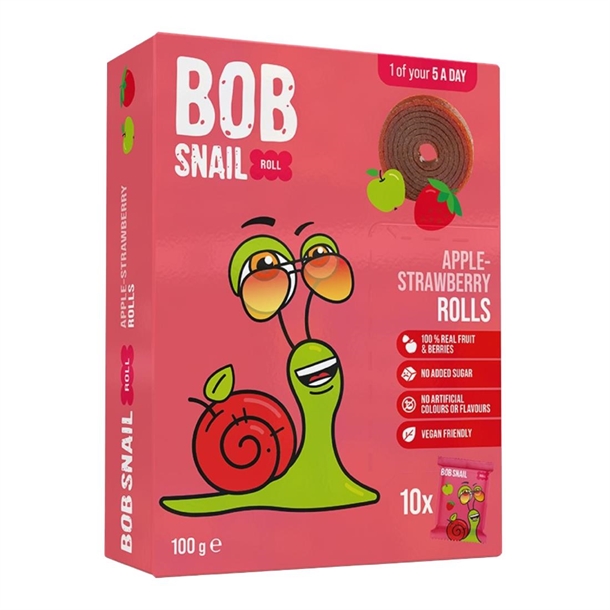 Bob Snail Multipack Fruit Roll Apple Strawberry - 10g (Pack 50)