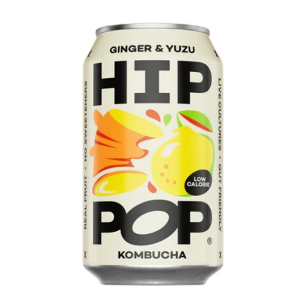 Hip Pop Kombucha Ginger & Yuzu - 330ml (Pack 12)