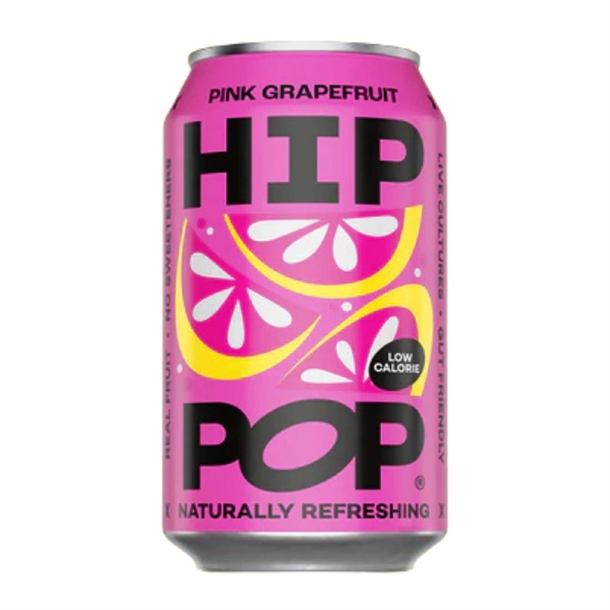 Hip Pop Living Soda Pink Grapefruit - 330ml (Pack 12)