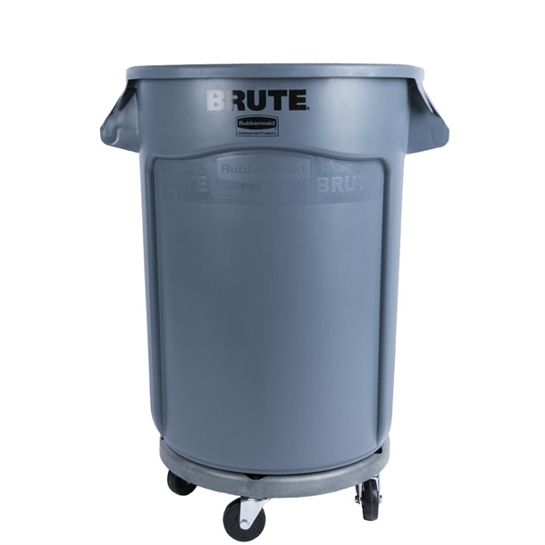 Rubbermaid BRUTE Mülltonnen-Roller Schwarz – Für BRUTE Behälter, 5 Rollen, Traglast 113 Kg – Drehverschluss BRUTE Dolly 113kg
