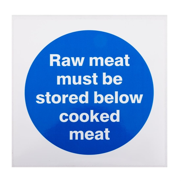Vogue Raw Meat Store Below Sign - 100x100mm 4x4" (Self-Adhesive)