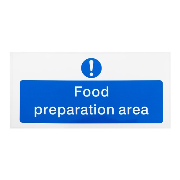 Vogue Food Prep Area Sign - 100x200mm 4x8" (Self-Adhesive)