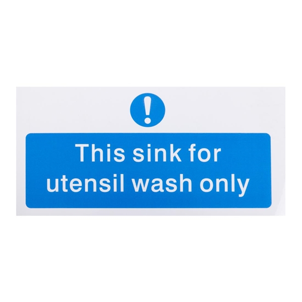 Vogue Utensil Wash Only Sign - 200x100mm 8x4" (Self-Adhesive)