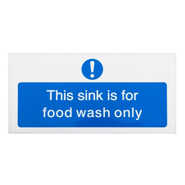 Vogue Food Wash Only Sign - 230x90mm 9x3 1/2" (Self-Adhesive)