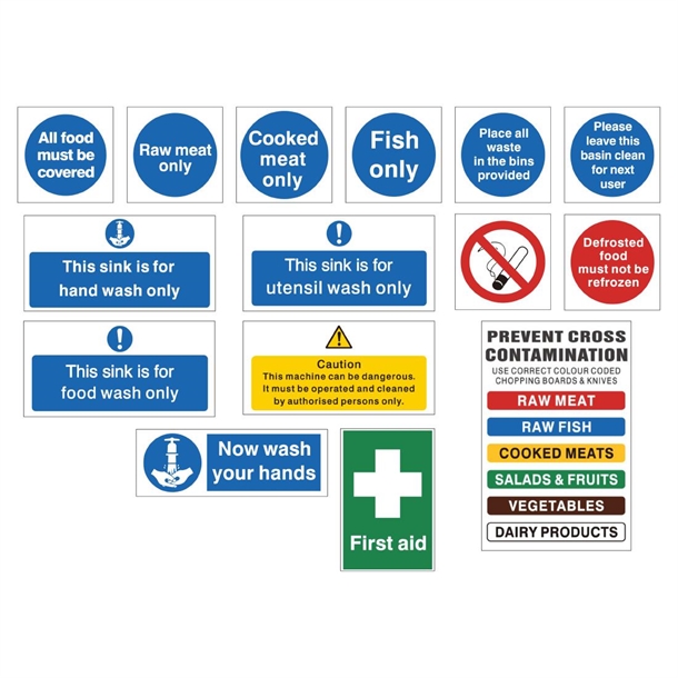 Vogue Senior Hygiene Catering Pack Signs (Pack 15) (Self-Adhesive)
