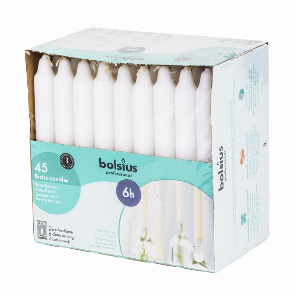 Bistro Candle White - 7" (Box 45)