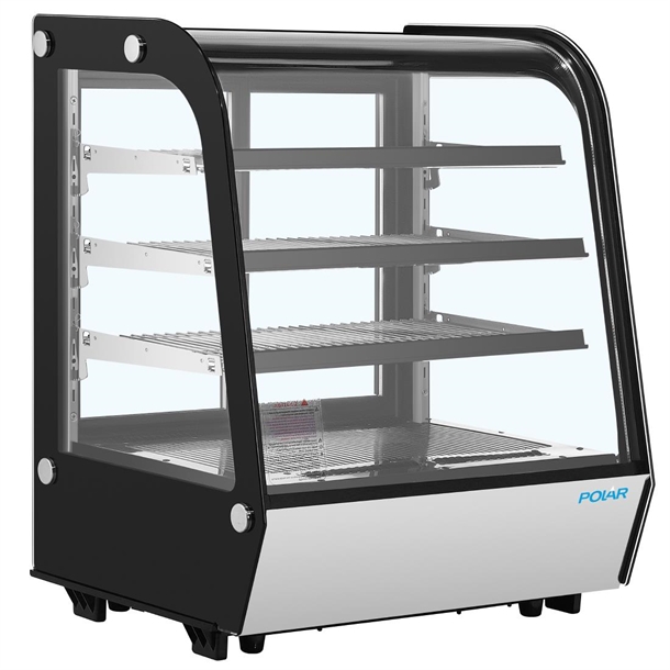 Polar G-Series Countertop Display Fridge Curved Glass- 145Ltr