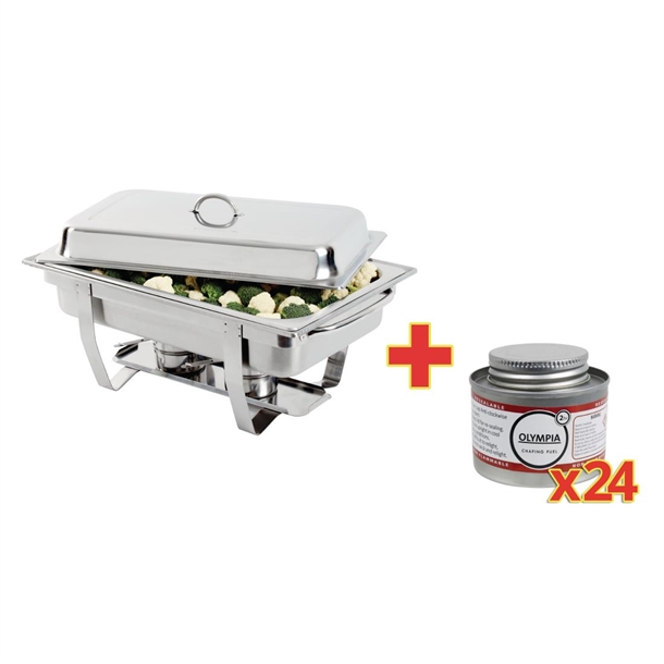 Milan Chafing dish + 24 stuks brandpasta