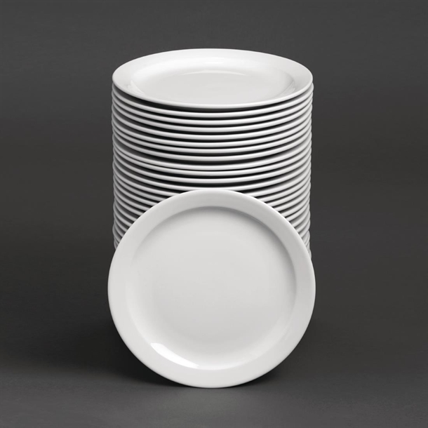 Sale Offer - Athena Hotelware Narrow Rimmed Plate - 22.6cm (Box 36)