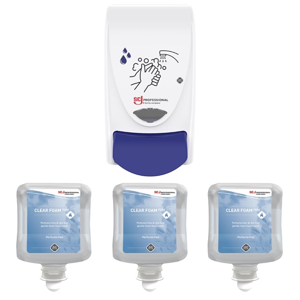 Sale Offer : Deb Hand Soap Clear 1Ltr (Buy 3 Cartridges get 1 Free Dispenser)